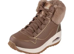 Damen Skechers , gefütterte Damen-Boots, Winterschuhe, mit flauschigem Plüschkragen