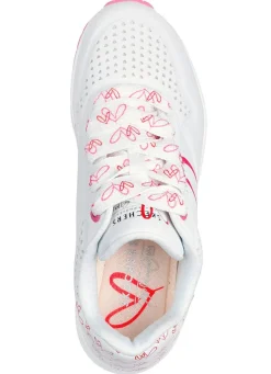 Damen Skechers Schnür-Sneaker mit niedlichen Herzchen bedruckt