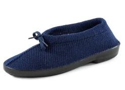 Damen BADER Slipper aus elastischem Strickmaterial mit Schnürung
