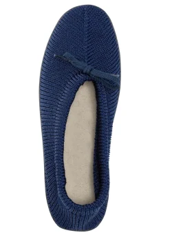Damen BADER Slipper aus elastischem Strickmaterial mit Schnürung