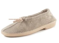 Damen BADER Slipper aus elastischem Strickmaterial mit Schnürung