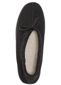 Damen BADER Slipper aus elastischem Strickmaterial mit Schnürung