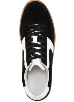 Damen BADER Sneaker aus Veloursleder mit Nappa-Besätzen und gepolstertem Schaftrand