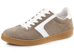 Damen BADER Sneaker aus Veloursleder mit Nappa-Besätzen und gepolstertem Schaftrand