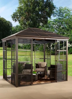 BADER SOJAG Aluminium Pavillon Castel in edlem ton