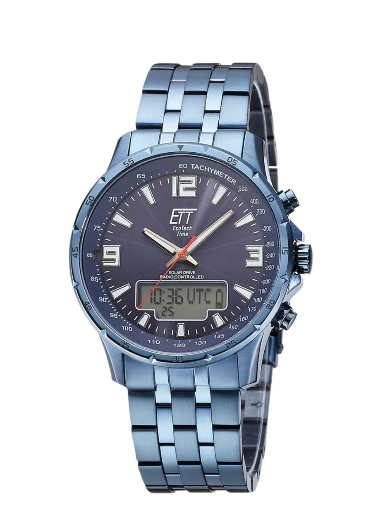 Herren ETT Sportliche Funk-Solar-Herrenuhr