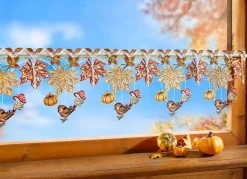 PLAUENER SPITZE Stangendeko Herbstblätter aus echter