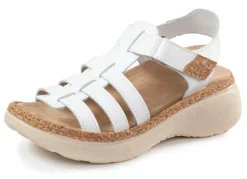 Damen BADER Stegspangen-Sandale mit Kork-Besätzen