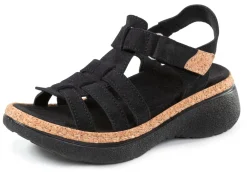 Damen BADER Stegspangen-Sandale mit Kork-Besätzen