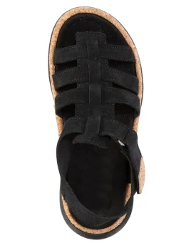 Damen BADER Stegspangen-Sandale mit Kork-Besätzen