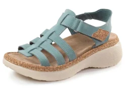 Damen BADER Stegspangen-Sandale mit Kork-Besätzen