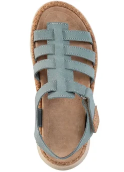 Damen BADER Stegspangen-Sandale mit Kork-Besätzen