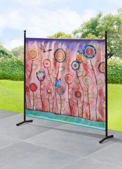 BADER Stellwand mit originellem Blumenmotiv