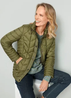Damen BADER Steppjacke mit Reißverschluss unter der Druckerleiste