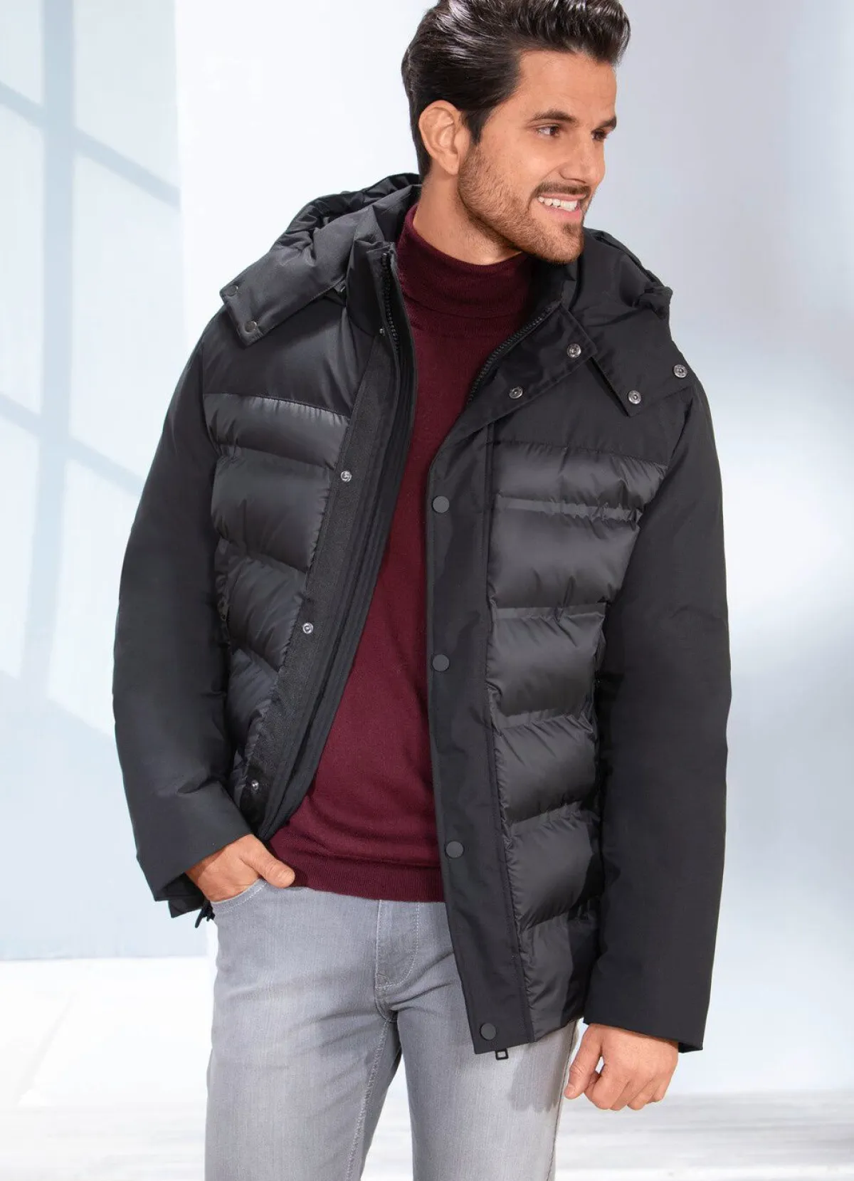 Herren BADER Steppkurzjacke mit Stehkragen