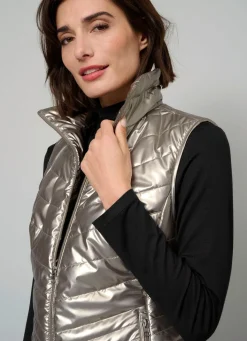 Damen BADER Steppweste in trendgenauer Metallic-Optik