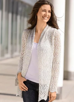 Damen BADER Strickjacke aus Paillettengarn