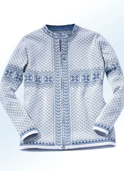 Damen BADER Strickjacke in Jacquard-Dessin