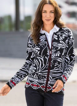 Damen BADER Strickjacke in Jacquard-Dessin