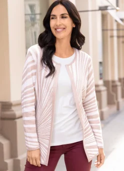 Damen BADER Strickjacke in Sonnenstrahlen-Dessin