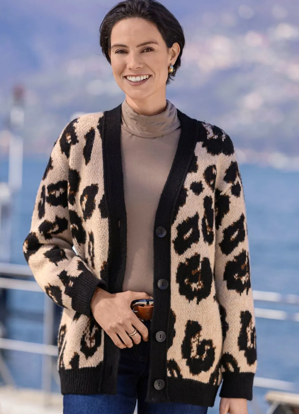 Damen laurakent Strickjacke mit flauschigem Griff