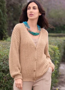 Damen Tizia Strickjacke mit Paillettengarn