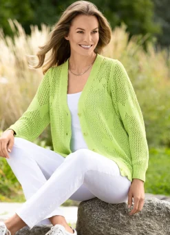 Damen laurakent Strickjacke mit Schmetterling-Dessin