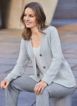 Damen Stilschmiede Strickjacke mit Schurwolle und Kaschmir