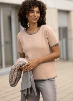 Damen BADER Strick-Twinset in Jacquard-Dessin