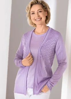 Damen BADER Strick-Twinset mit Mustermix