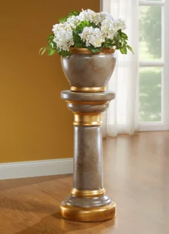 BADER Säule mit Übertopf aus italienischer Keramik