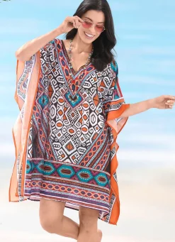 Damen SUNFLAIR Tunika mit platziertem Druckdessin, leicht transparent