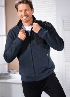 Herren BADER Sweatjacke aus Strukturgewebe