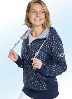 Damen BADER Sweatjacke mit Ankermotiven