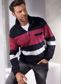 Herren BADER Sweatshirt mit knöpfbarer Brusttasche