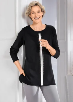 Damen BADER Sweatshirt mit kontrastfarbenem Zierband