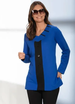 Damen BADER Sweatshirt mit V-Ausschnitt in 2 Farben