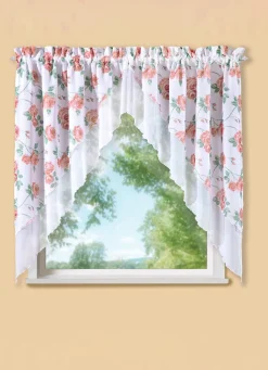 BADER 2-teiliger Fensterbehang mit Rosenmotiv