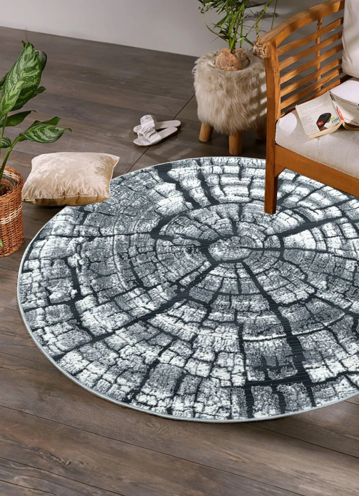 BADER Teppich im naturnahen Baumstamm-Design
