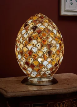 BADER Tischleuchte in Eiform mit Mosaik-Effekt