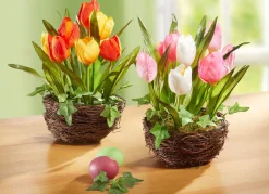 BADER Tulpen im Weidekorb