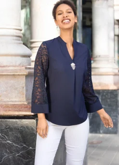 Damen BADER Tunika mit abnehmbarer Brosche