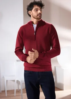 Herren BADER Unifarbener Stehkragenpullover in 3 Farben