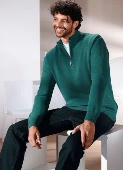 Herren BADER Unifarbener Stehkragenpullover in 3 Farben