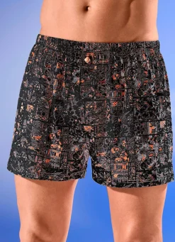 Herren BADER Viererpack Boxershorts mit Alloverdessin