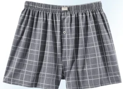 Herren BADER Viererpack Boxershorts mit Eingriff, kariert