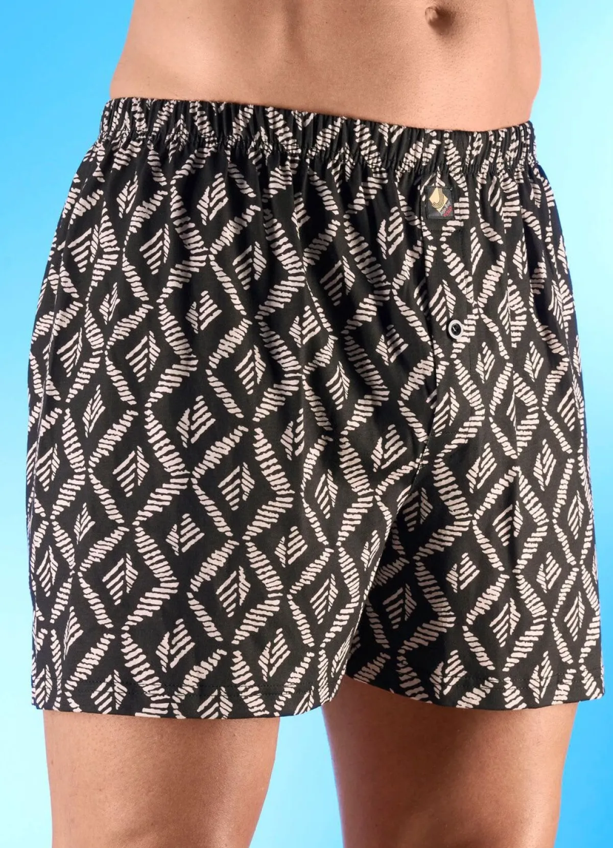 Herren BADER Viererpack Boxershorts mit knöpfbarem Eingriff