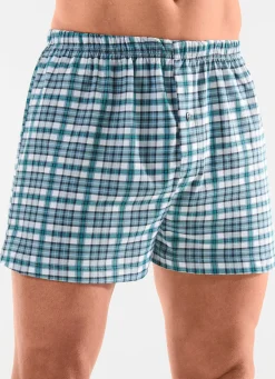 Herren BADER Viererpack Boxershorts mit knöpfbarem Eingriff