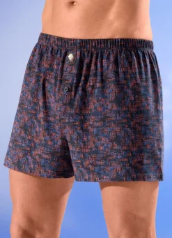 Herren BADER Viererpack Boxershorts mit knöpfbarem Eingriff