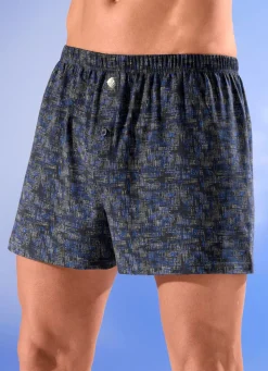 Herren BADER Viererpack Boxershorts mit knöpfbarem Eingriff